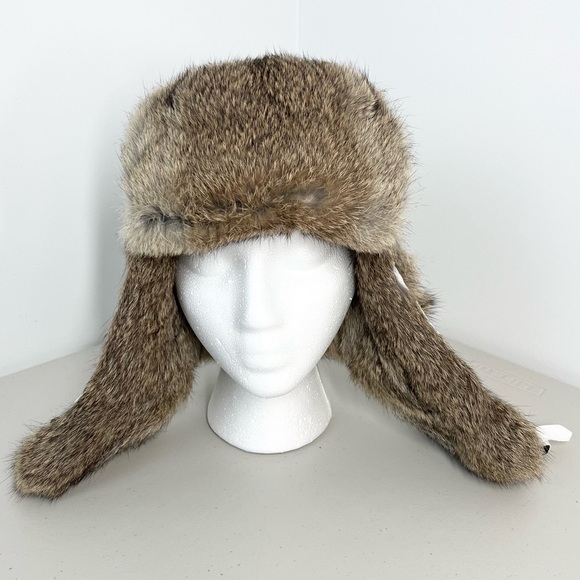 Mad Bomber Rabbit Fur Unisex White Trapper Hat Small - Picture 1 of 8